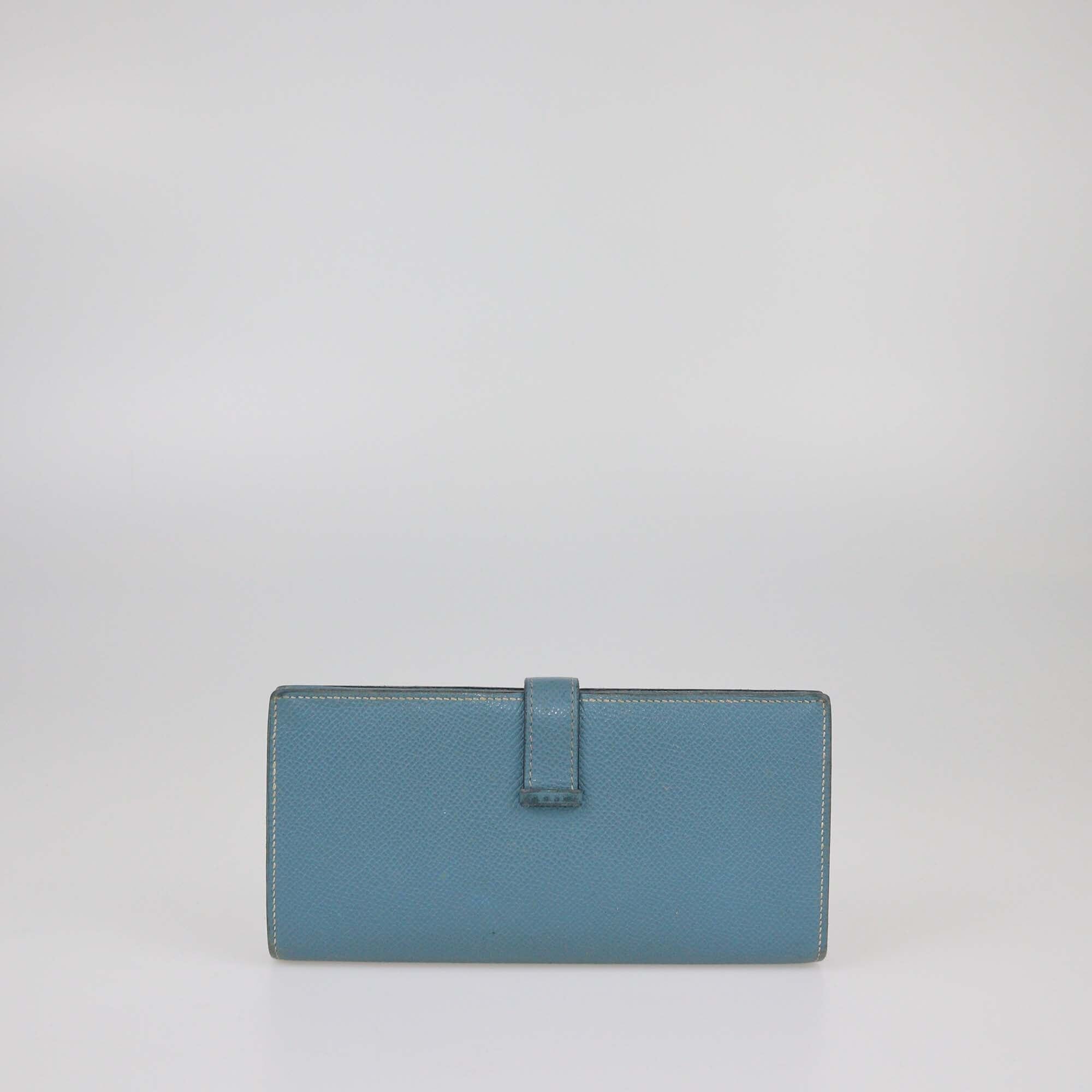 Hermes Blue Jean Epsom Bearn Wallet Womens Hermes 