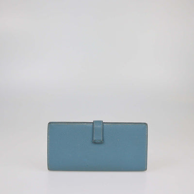 Hermes Blue Jean Epsom Bearn Wallet Womens Hermes 