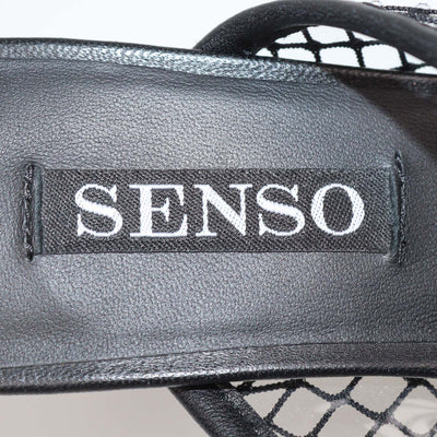 Senso Black Mesh Crystal Pam Mules