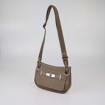 Hermes Etoupe Swift Leather Mini Jypsiere Bag