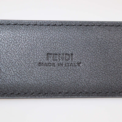 Fendi Black Leather F Logo Buckle Belt