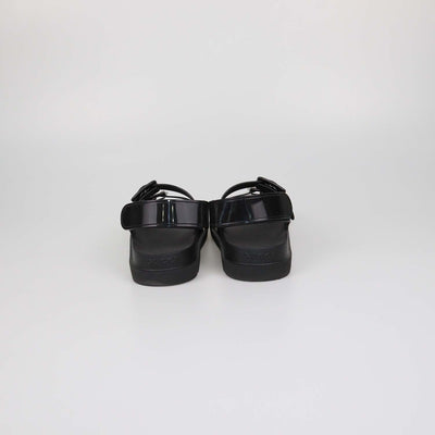 Gucci Black Rubber Double G Flat Sandals