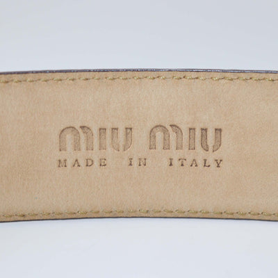 Miu Miu Beige Leather Round Buckle Belt