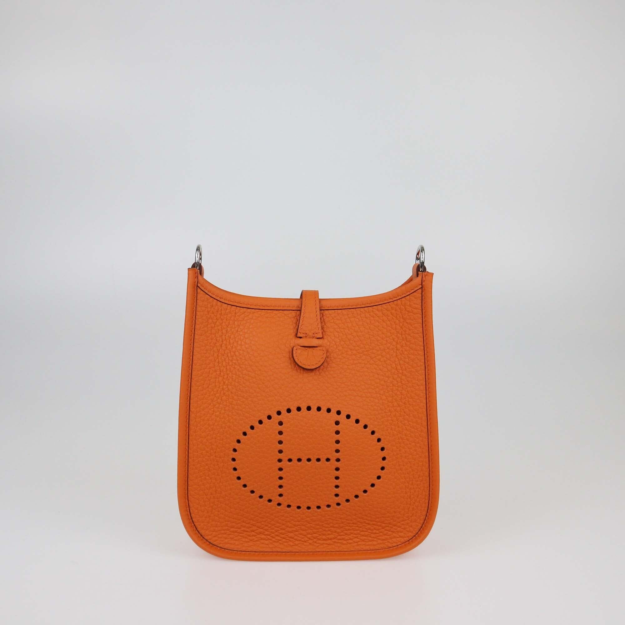 Hermes Orange Clemence Evelyne TPM Bag Womens Hermes 