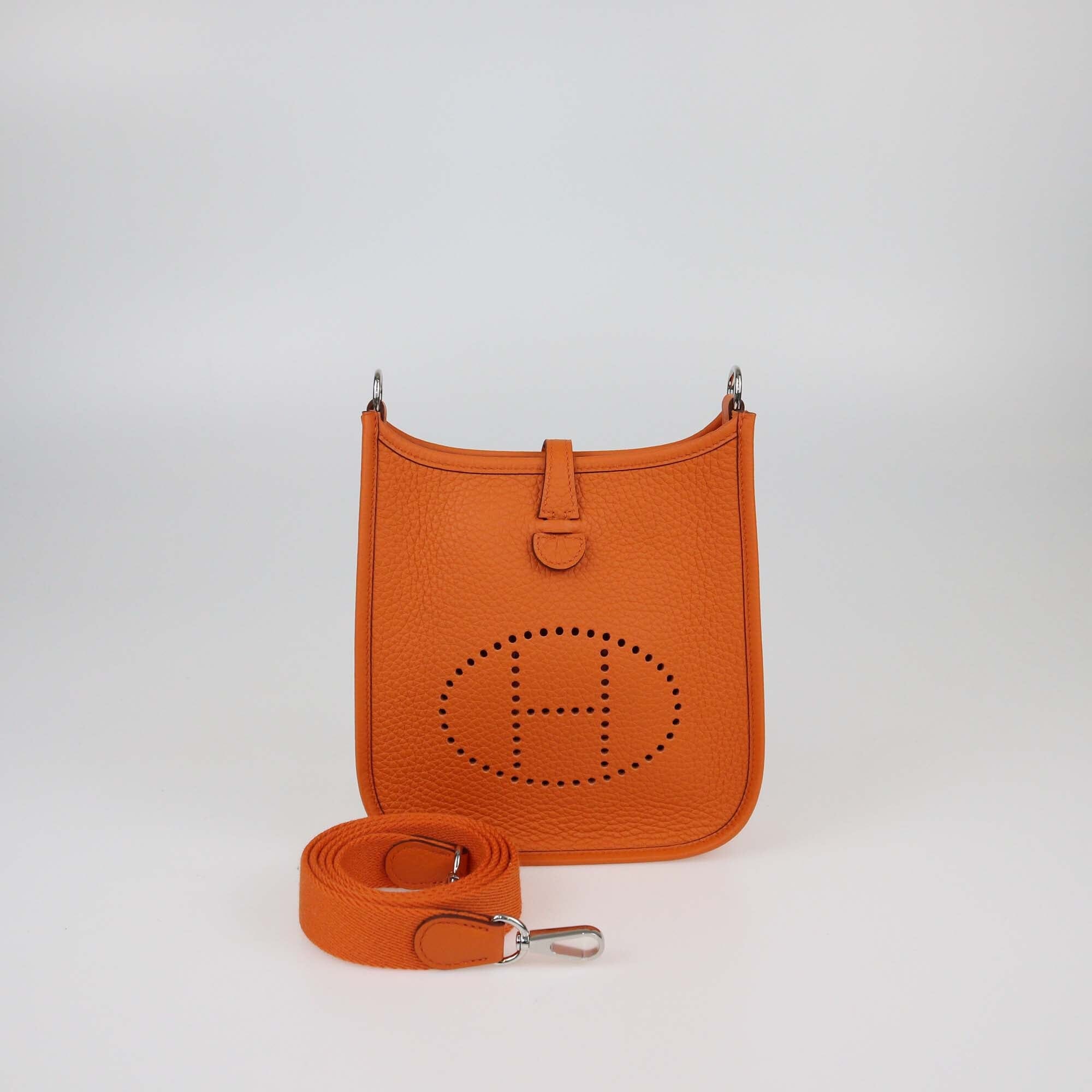 Hermes Orange Clemence Evelyne TPM Bag Womens Hermes 