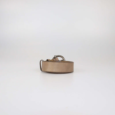 Miu Miu Beige Leather Round Buckle Belt