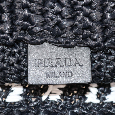 Prada Small Raffia Logo Tote Womens Prada 