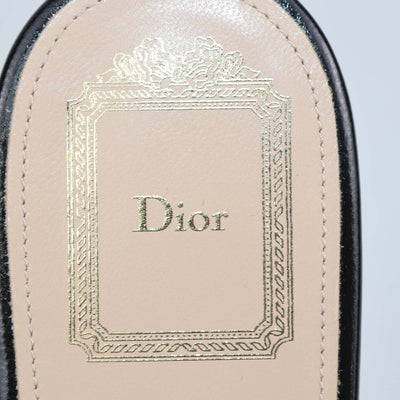 Christian Dior White/Black Embroidered Fabric J'Adior Slide
