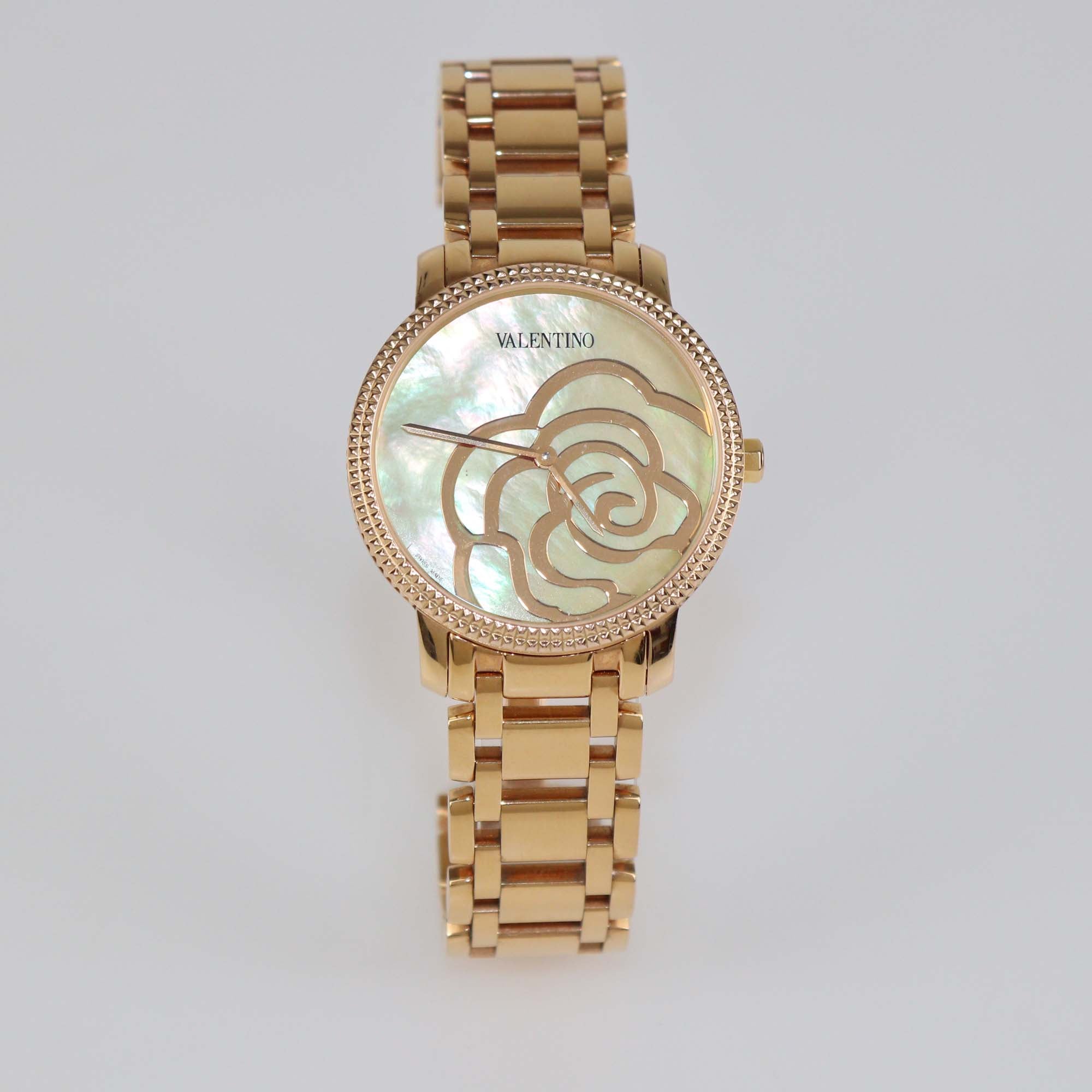 Valentino Mother Of Pearl Dial Rose Gold Plated Stainless Steel V56 Watch 36 mm