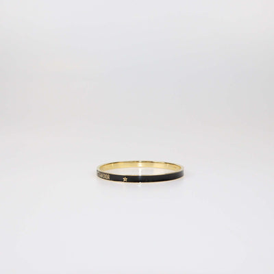 Christian Dior Black/Gold Tone Metal Lacquer Bangle