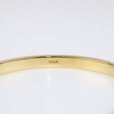 Christian Dior Black/Gold Tone Metal Lacquer Bangle