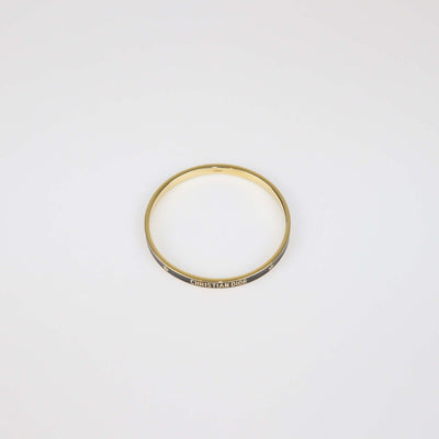 Christian Dior Black/Gold Tone Metal Lacquer Bangle