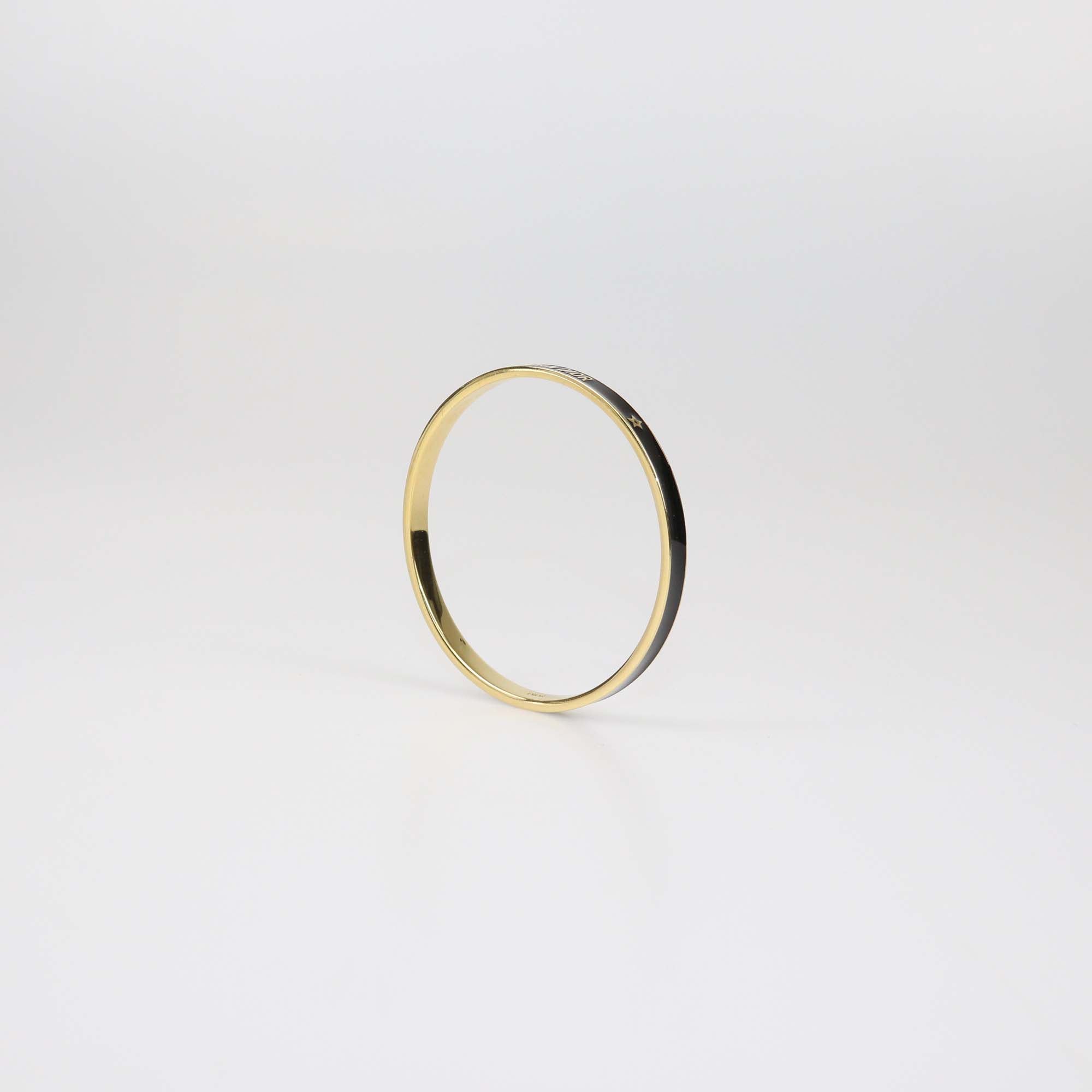 Christian Dior Black/Gold Tone Metal Lacquer Bangle