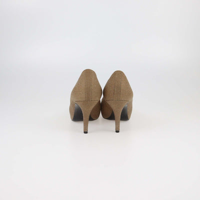 Chanel Beige/Black Textured Glitter Effect CC Cap Toe Pumps Womens Chanel 