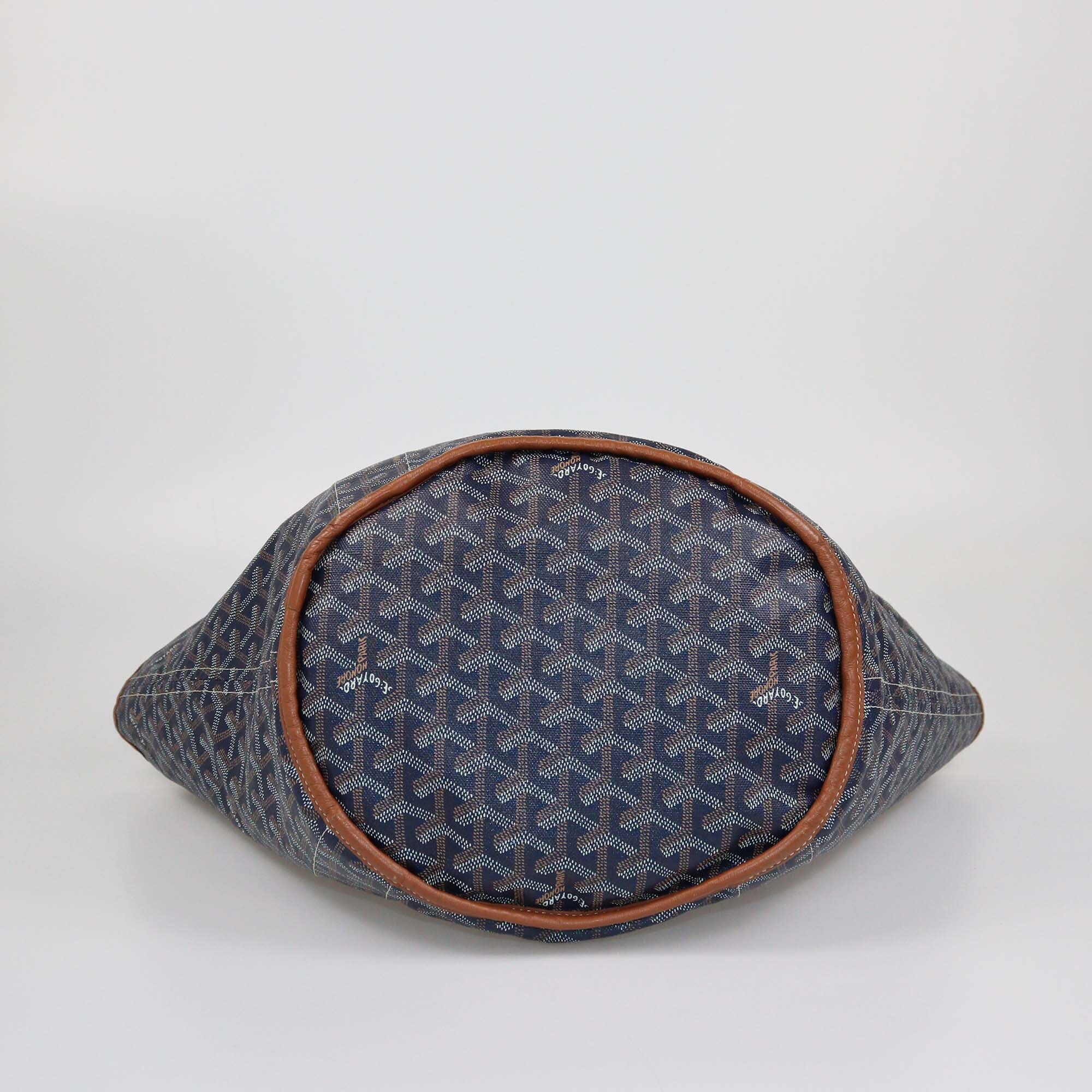 Goyard Dark Blue Goyardine Belharra Reversible Tote Womens Goyard 