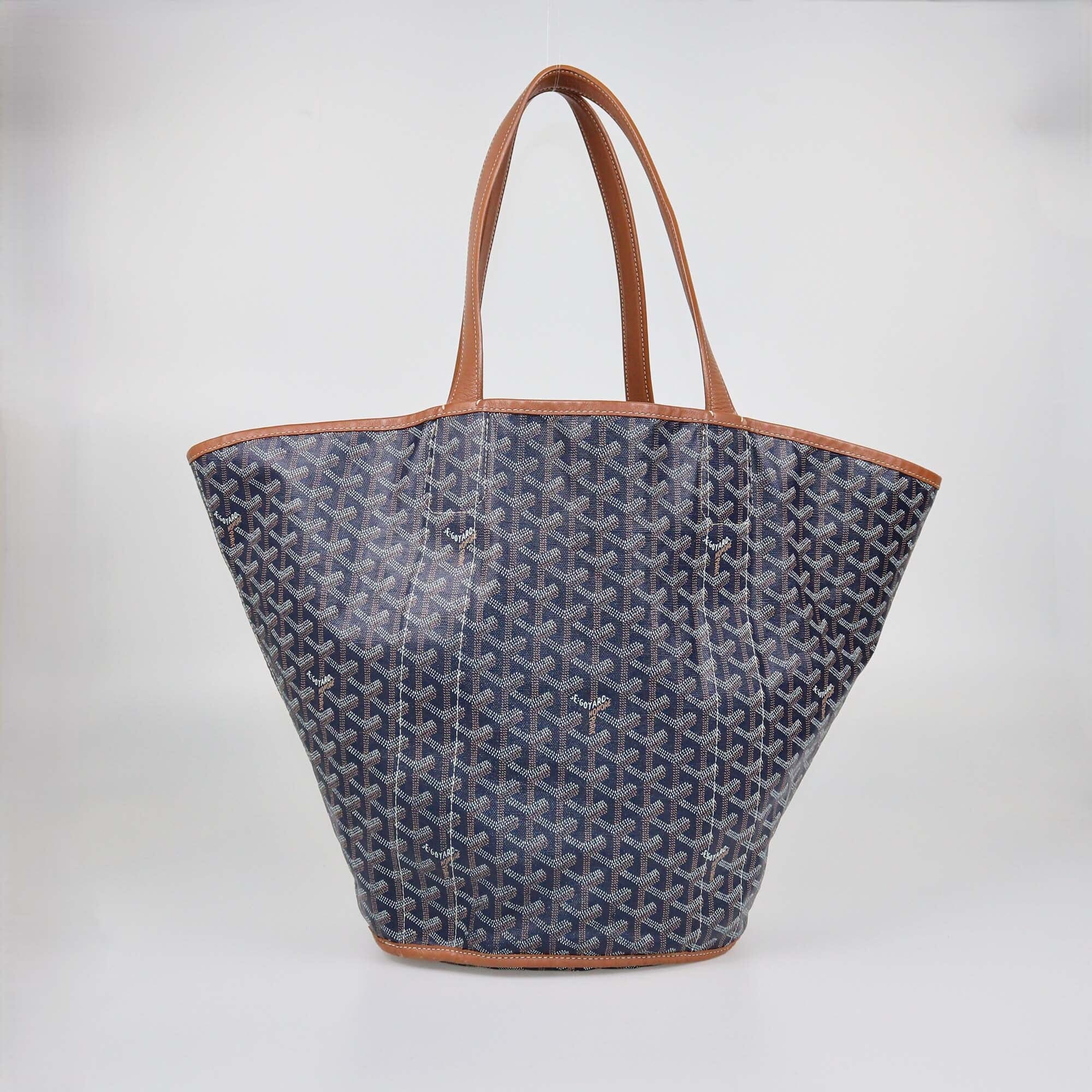 Goyard Dark Blue Goyardine Belharra Reversible Tote Womens Goyard 