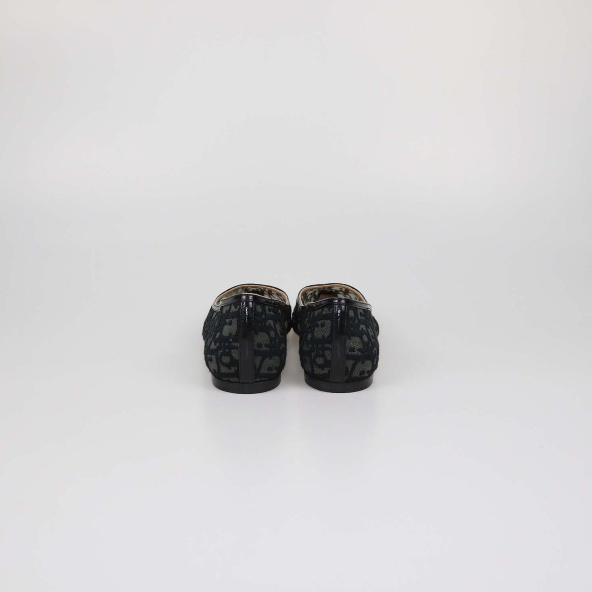 Christian Dior Black Mesh Oblique Adiorable Ballet Flats