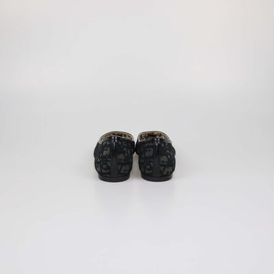 Christian Dior Black Mesh Oblique Adiorable Ballet Flats