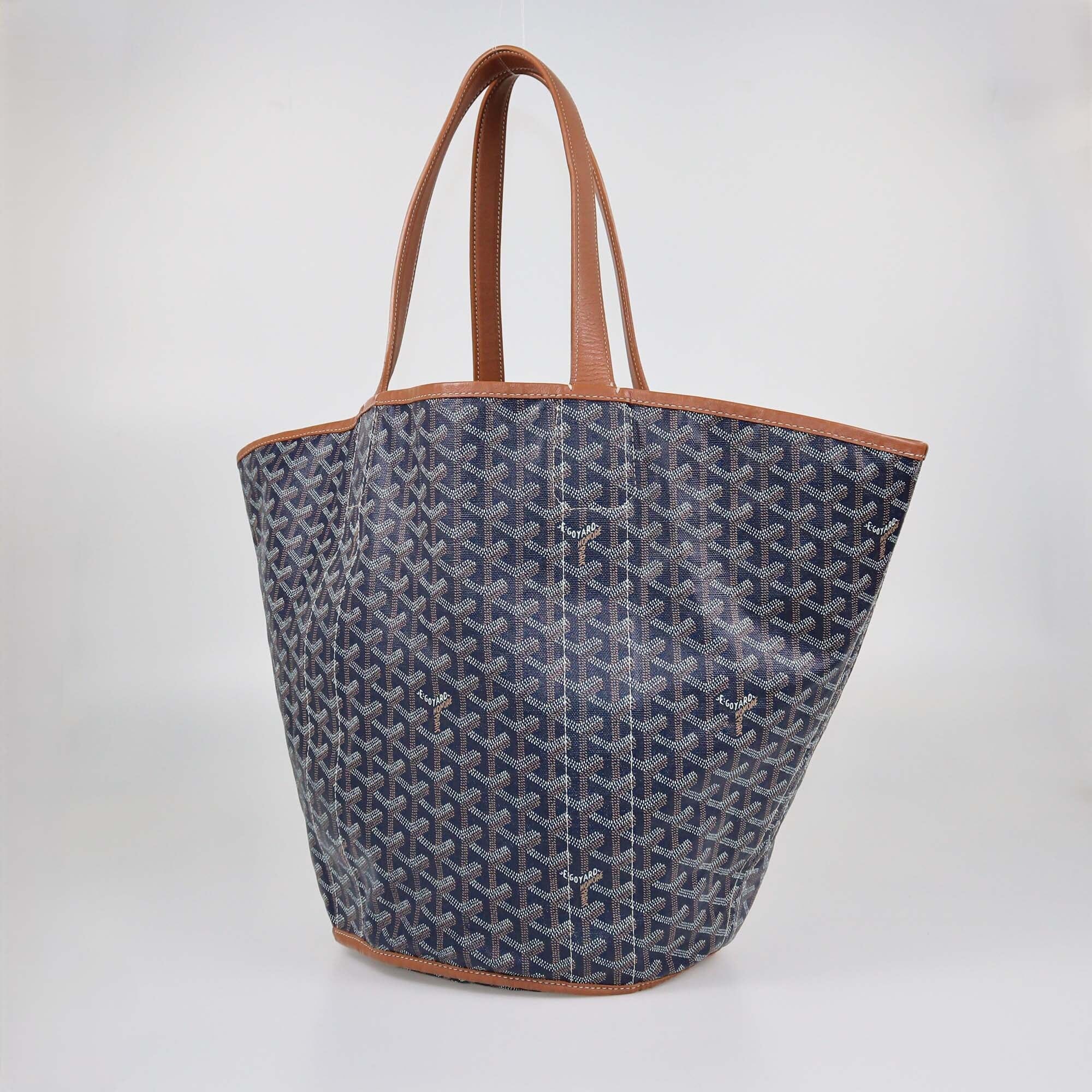 Goyard Dark Blue Goyardine Belharra Reversible Tote Womens Goyard 