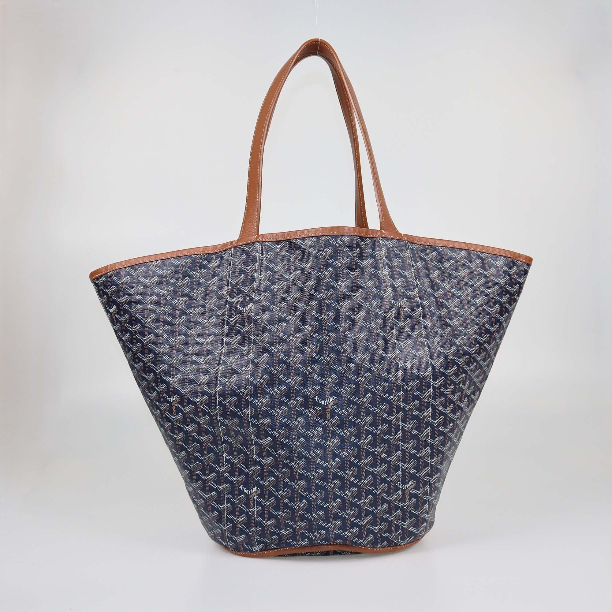 Goyard Dark Blue Goyardine Belharra Reversible Tote Womens Goyard 