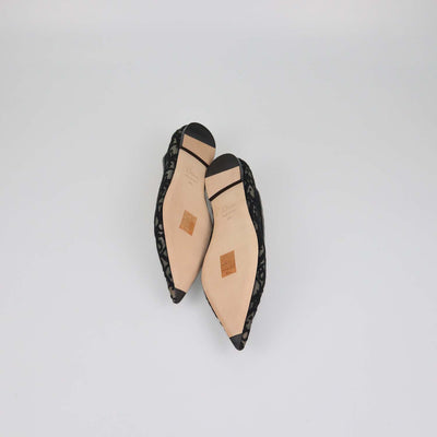 Christian Dior Black Mesh Oblique Adiorable Ballet Flats