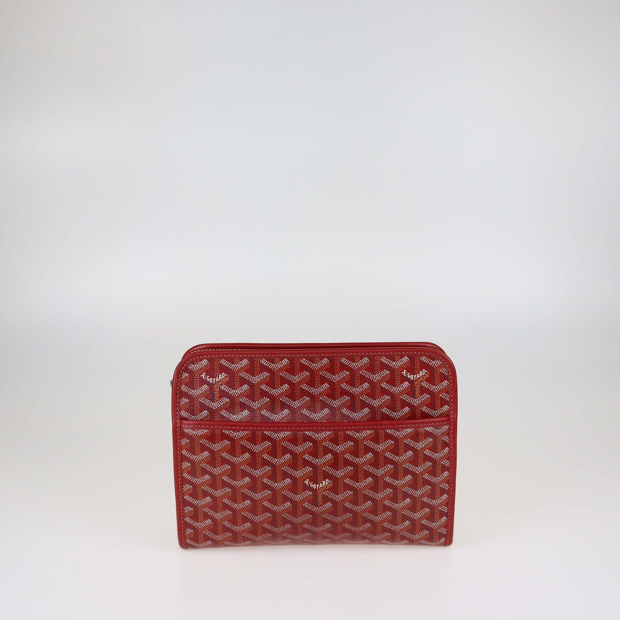Goyard Red Goyardine Coated Canvas Jouvence MM Toiletry Pouch