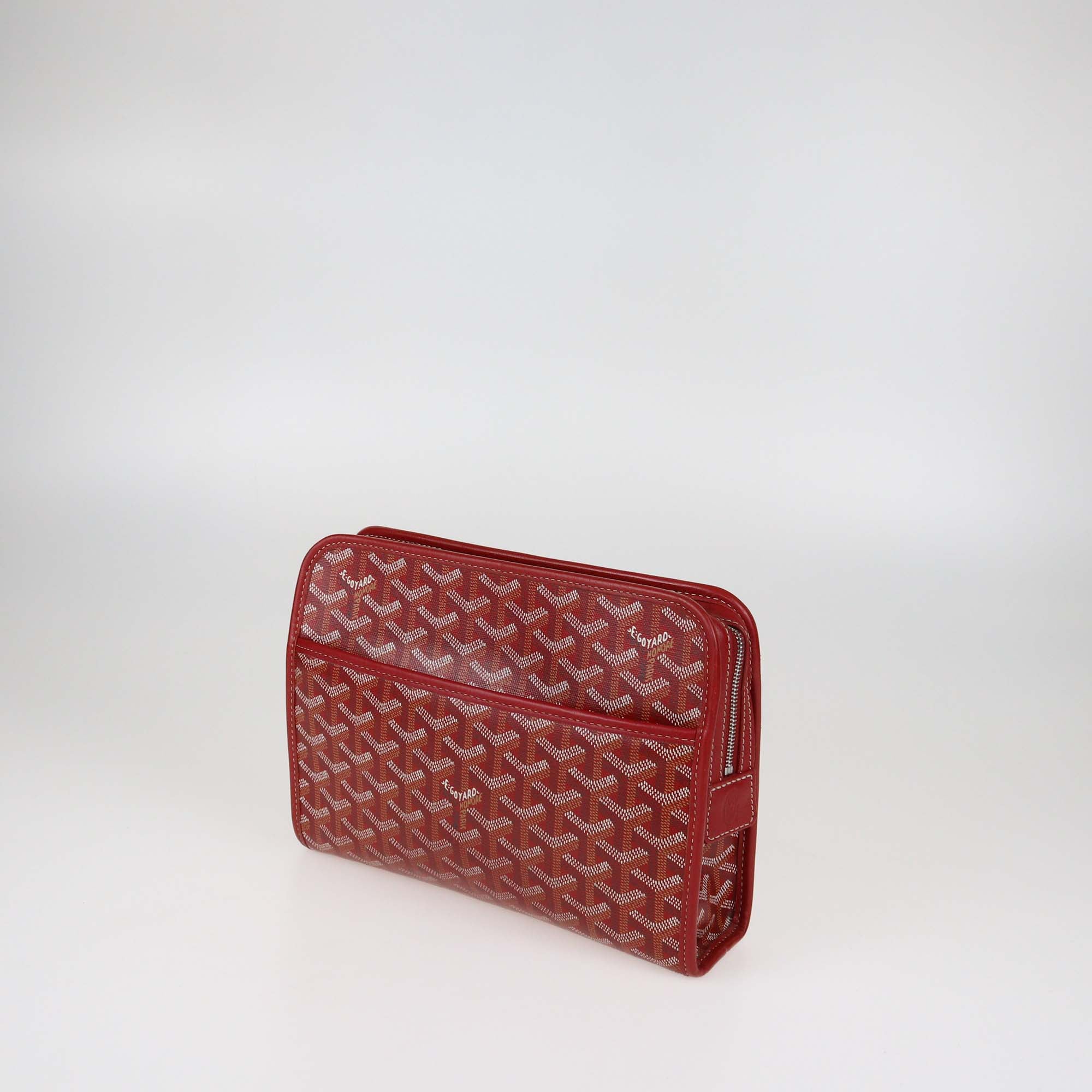 Goyard Red Goyardine Coated Canvas Jouvence MM Toiletry Pouch
