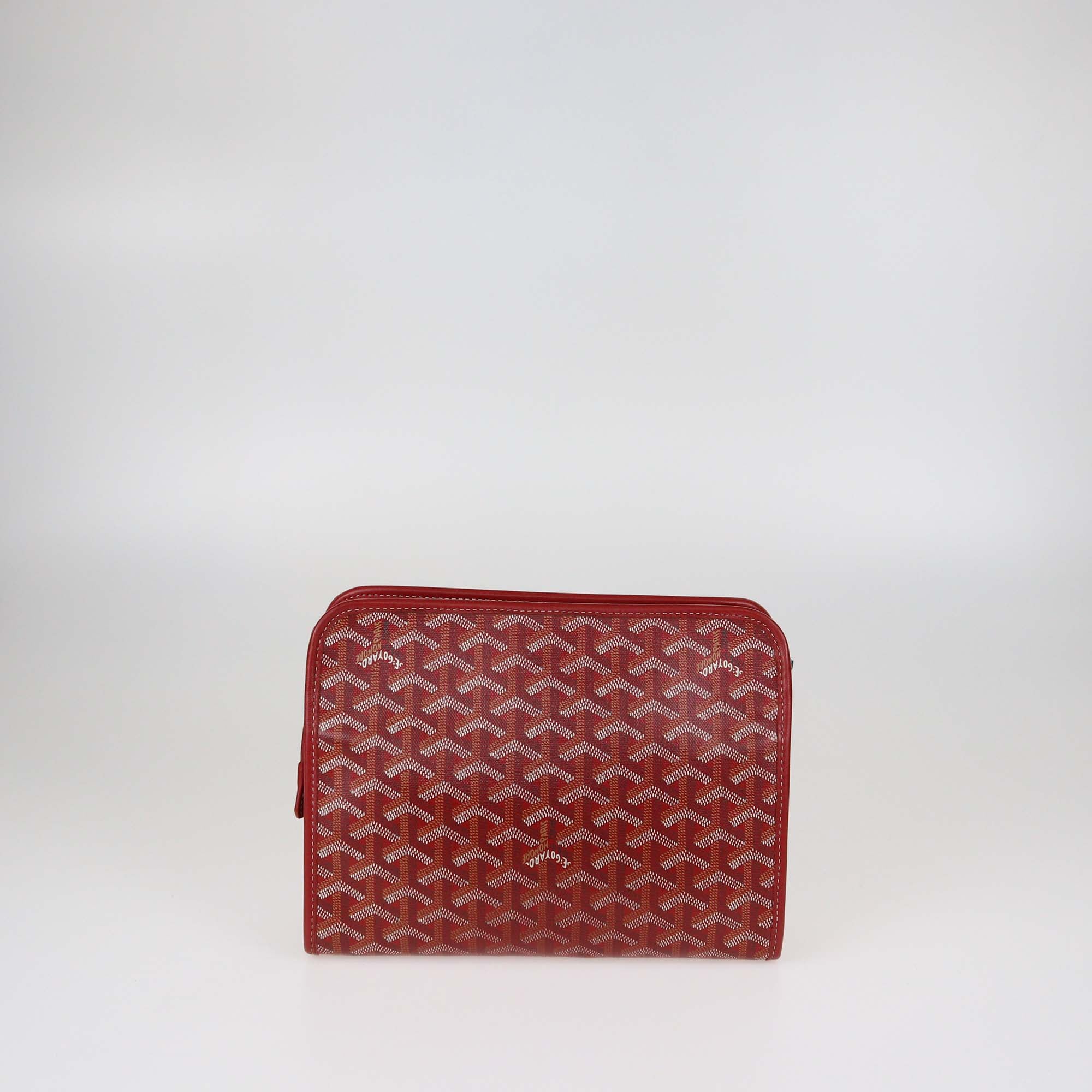 Goyard Red Goyardine Coated Canvas Jouvence MM Toiletry Pouch