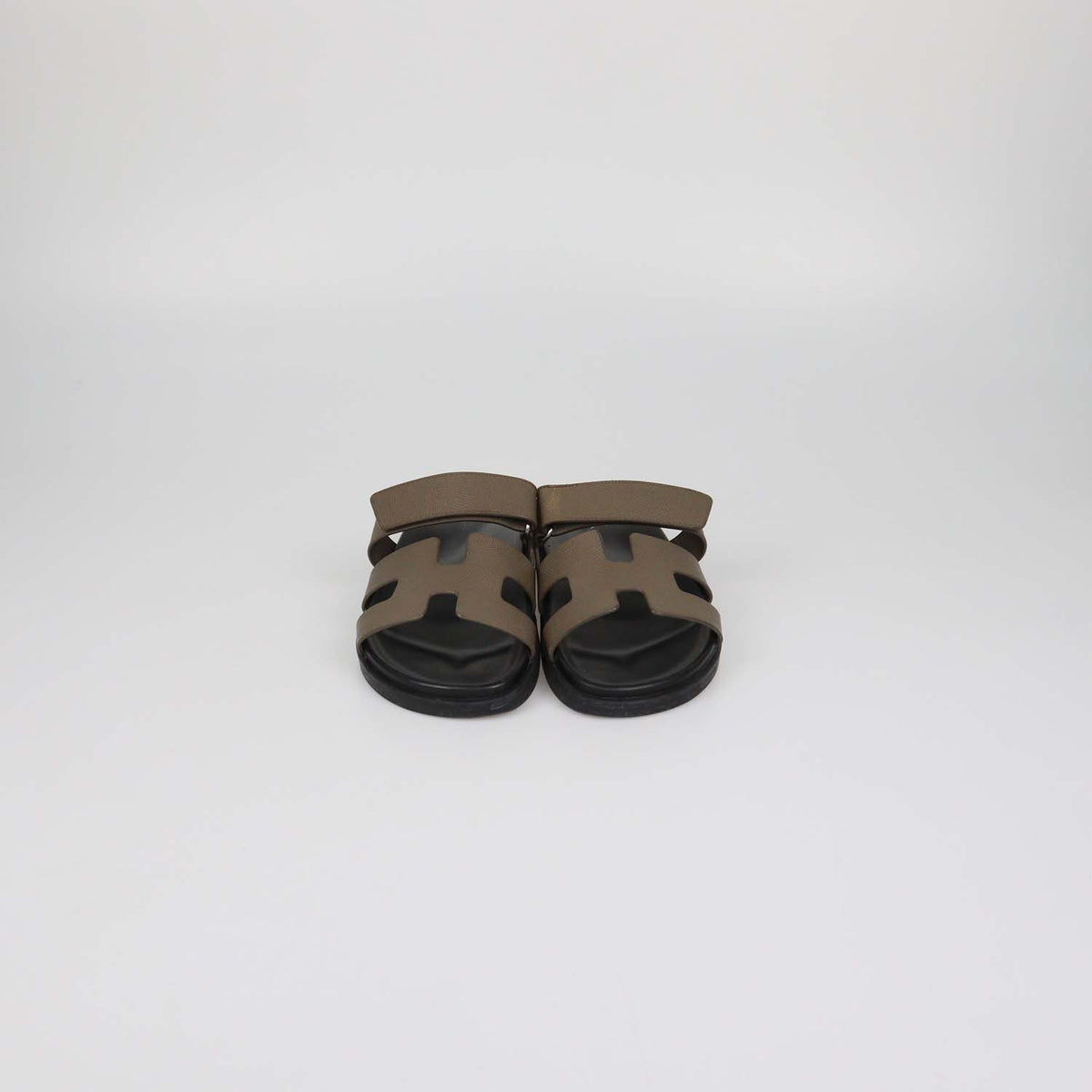 Hermes Etoupe Epsom Chypre Sandals