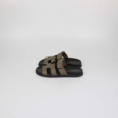 Hermes Etoupe Epsom Chypre Sandals