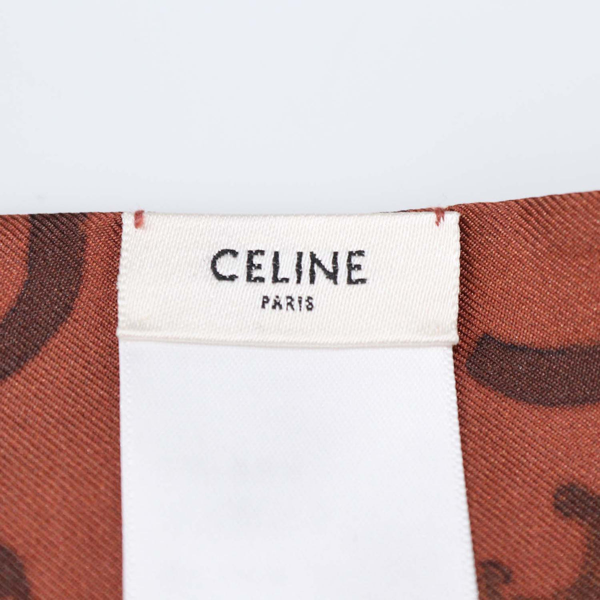 Celine Multicolor Silk Patched C Caleche Lavalierre Ribbon Scarf