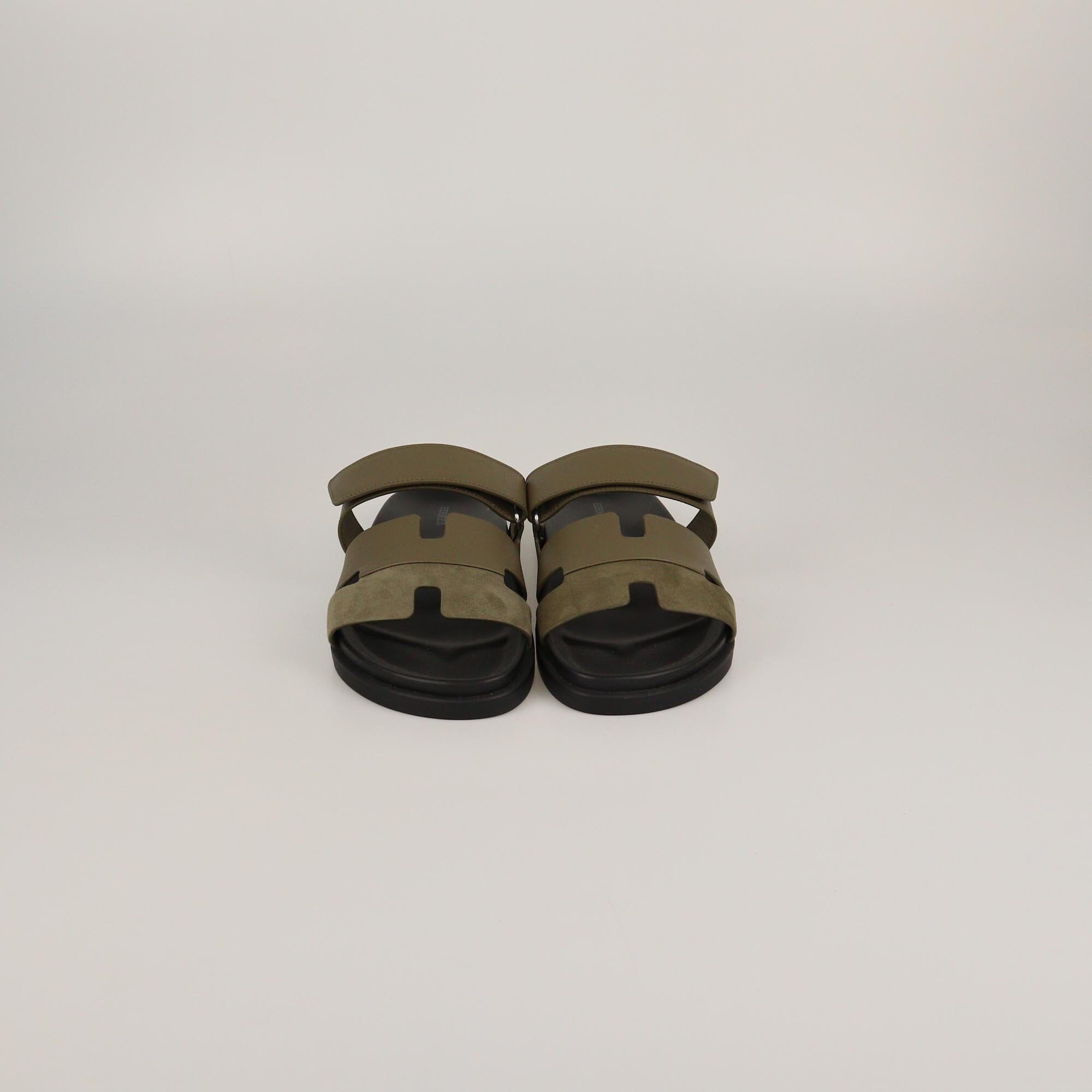 Hermes Vert Toundra Chypre Sandals Mens Hermes 