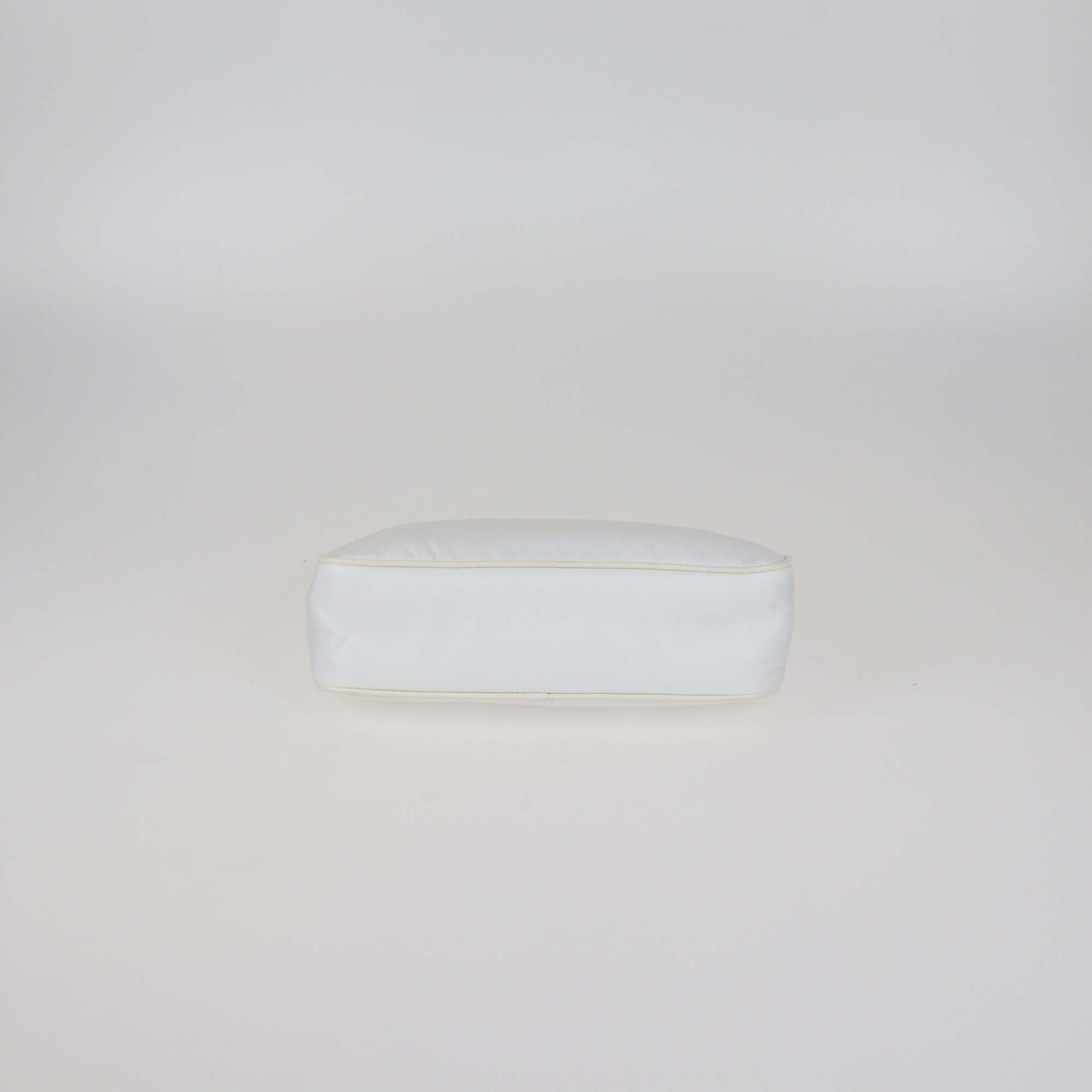 Prada White Re-Nylon and Saffiano Leather Re-Edition 2005 Baguette Bag