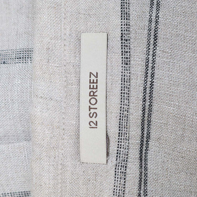 12 Storeez Grey, Beige Striped Linen Shirt