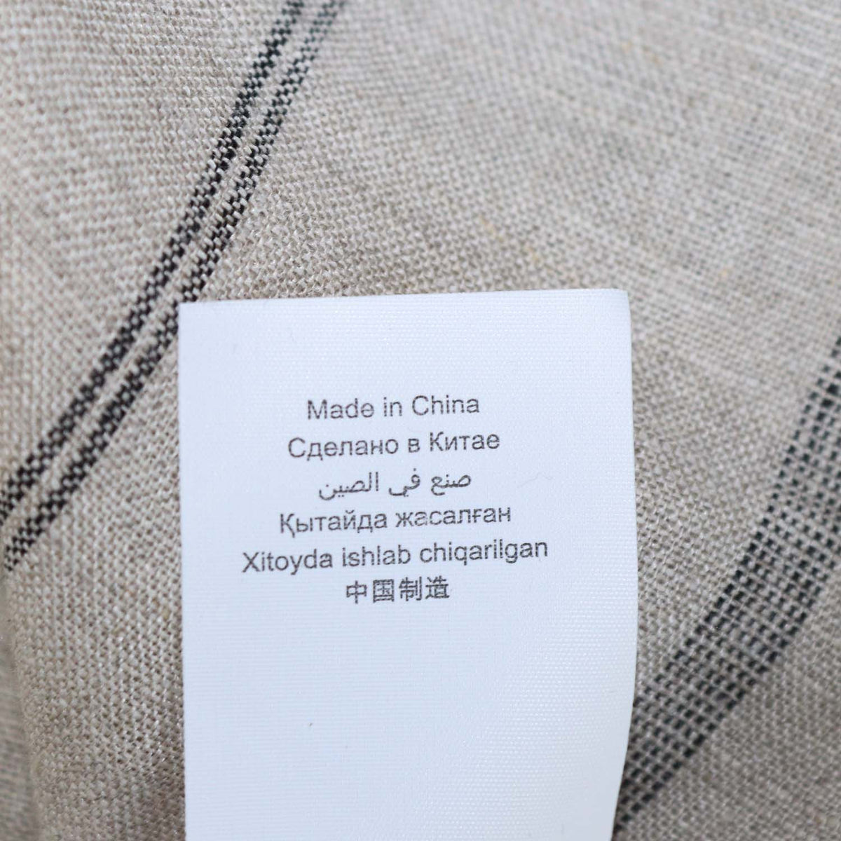 12 Storeez Grey, Beige Striped Linen Shirt
