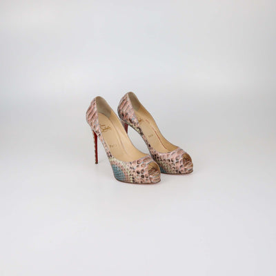 Christian Louboutin Multicolor Python Very Prive Peep Toe Pumps
