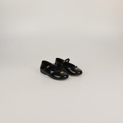 Dolce & Gabbana Kids Black Patent Bow Details Ballet Flats Kids Dolce & Gabbana Kids 