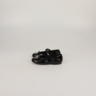 Dolce & Gabbana Kids Black Patent Bow Details Ballet Flats Kids Dolce & Gabbana Kids 