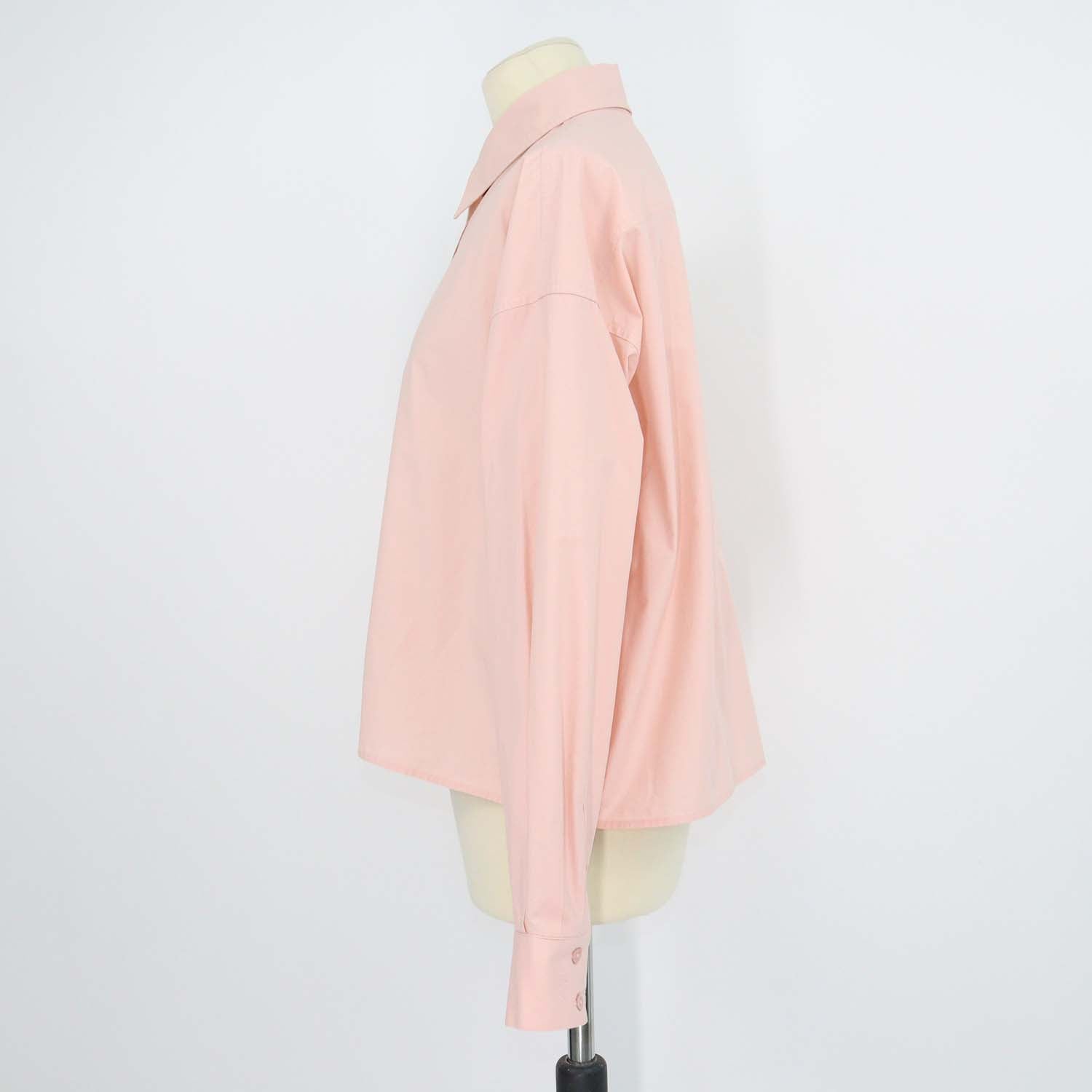 The Frankie Shop Pale Pink Cotton Button Up Long Sleeve Shirt