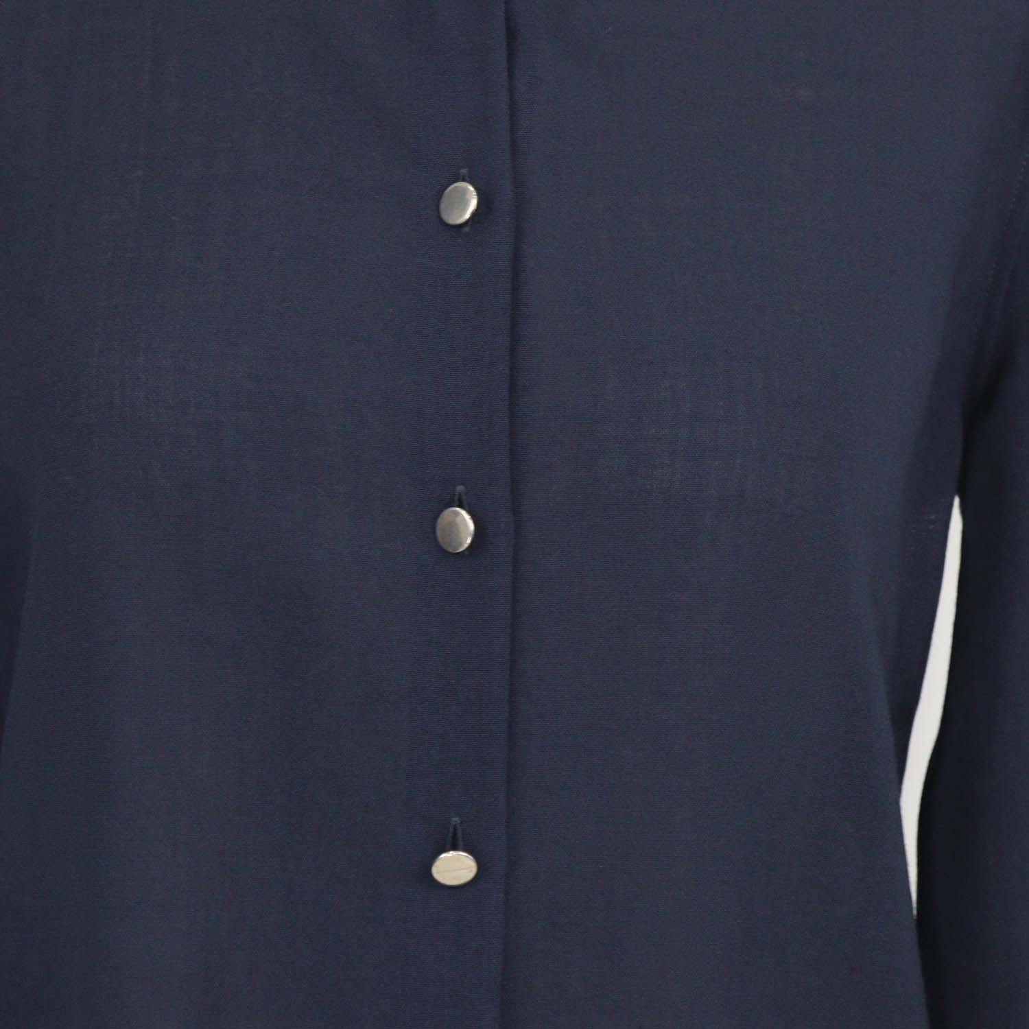 Loro Piana Deep Blue Wool Leela Long Sleeve Shirt
