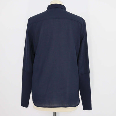 Loro Piana Deep Blue Wool Leela Long Sleeve Shirt