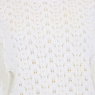 Chanel White Crochet Sweater Womens Chanel 