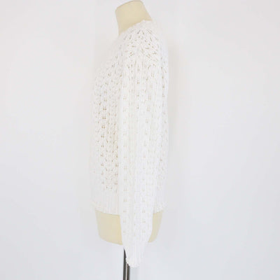 Chanel White Crochet Sweater Womens Chanel 
