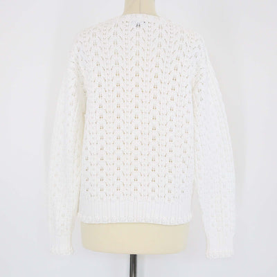 Chanel White Crochet Sweater Womens Chanel 