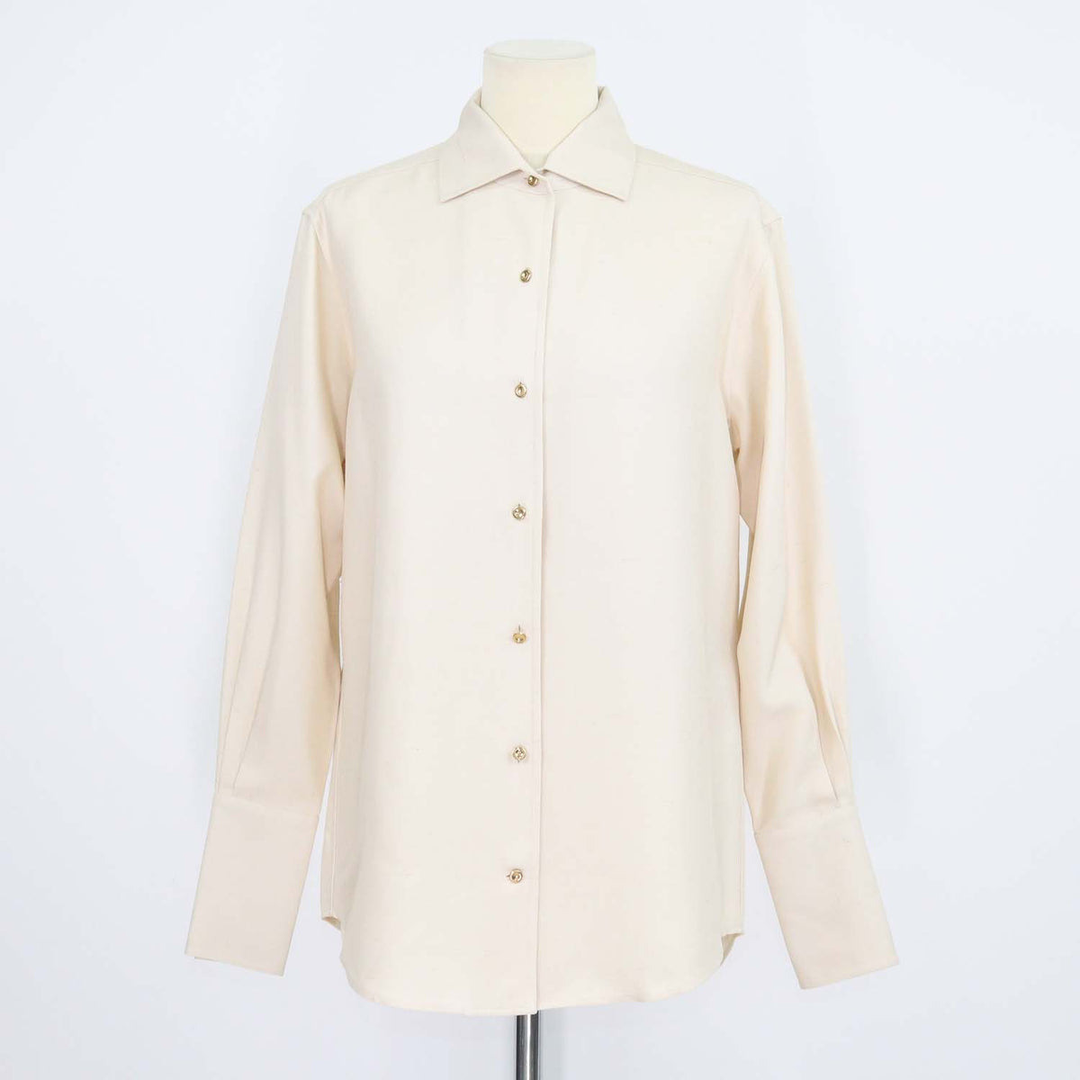 Loro Piana Beige Silk Dunia Long Sleeve Shirt