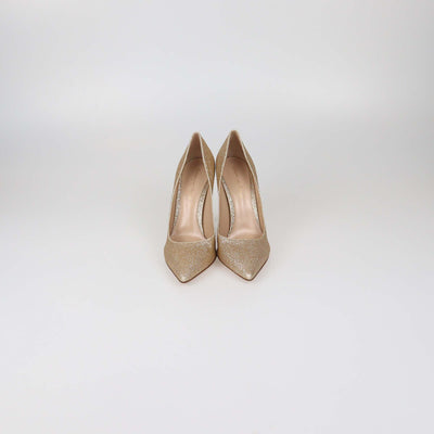 Gianvito Rossi Gold Glitter Pointed Toe Pumps