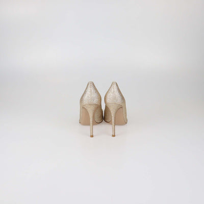 Gianvito Rossi Gold Glitter Pointed Toe Pumps