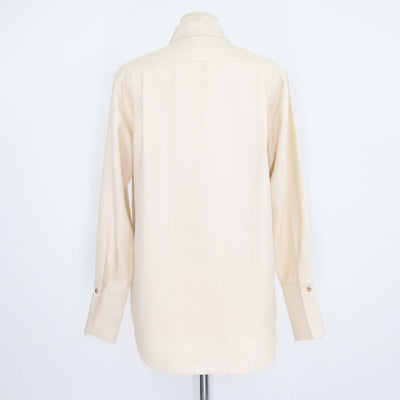 Loro Piana Beige Silk Dunia Long Sleeve Shirt