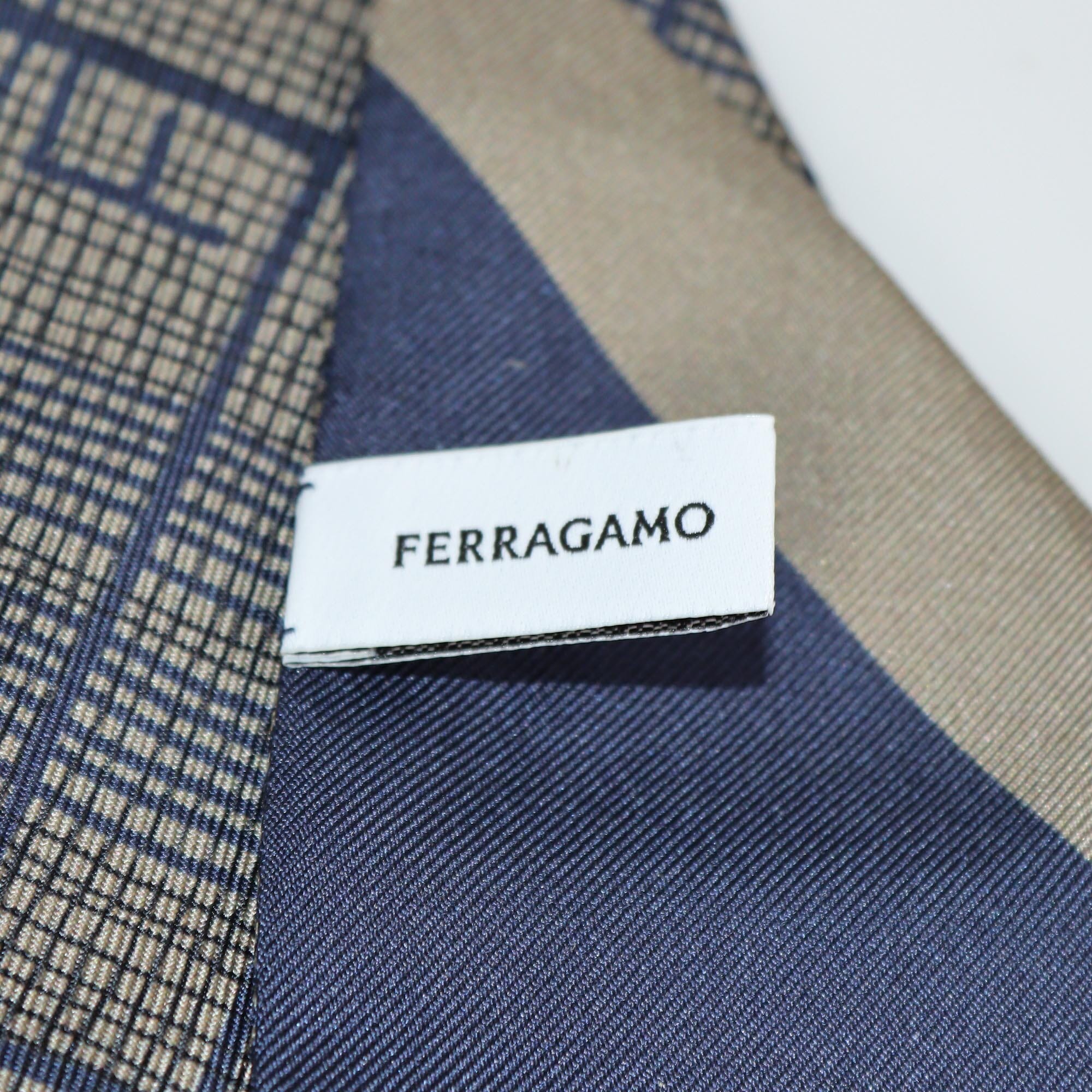 Salvatore Ferragamo Navy Blue Printed Bandeau Womens Salvatore Ferragamo 