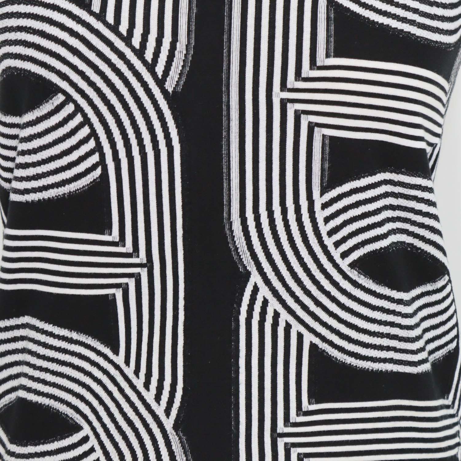 Hermes Black/White Cotton Jacquard Knit Circuit 24 Top